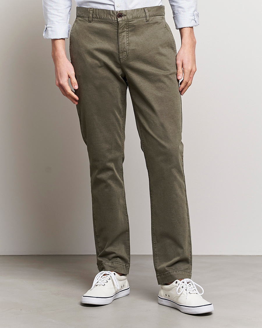 Hombres | Pantalones | Morris | Jeffrey Brushed Chinos Olive
