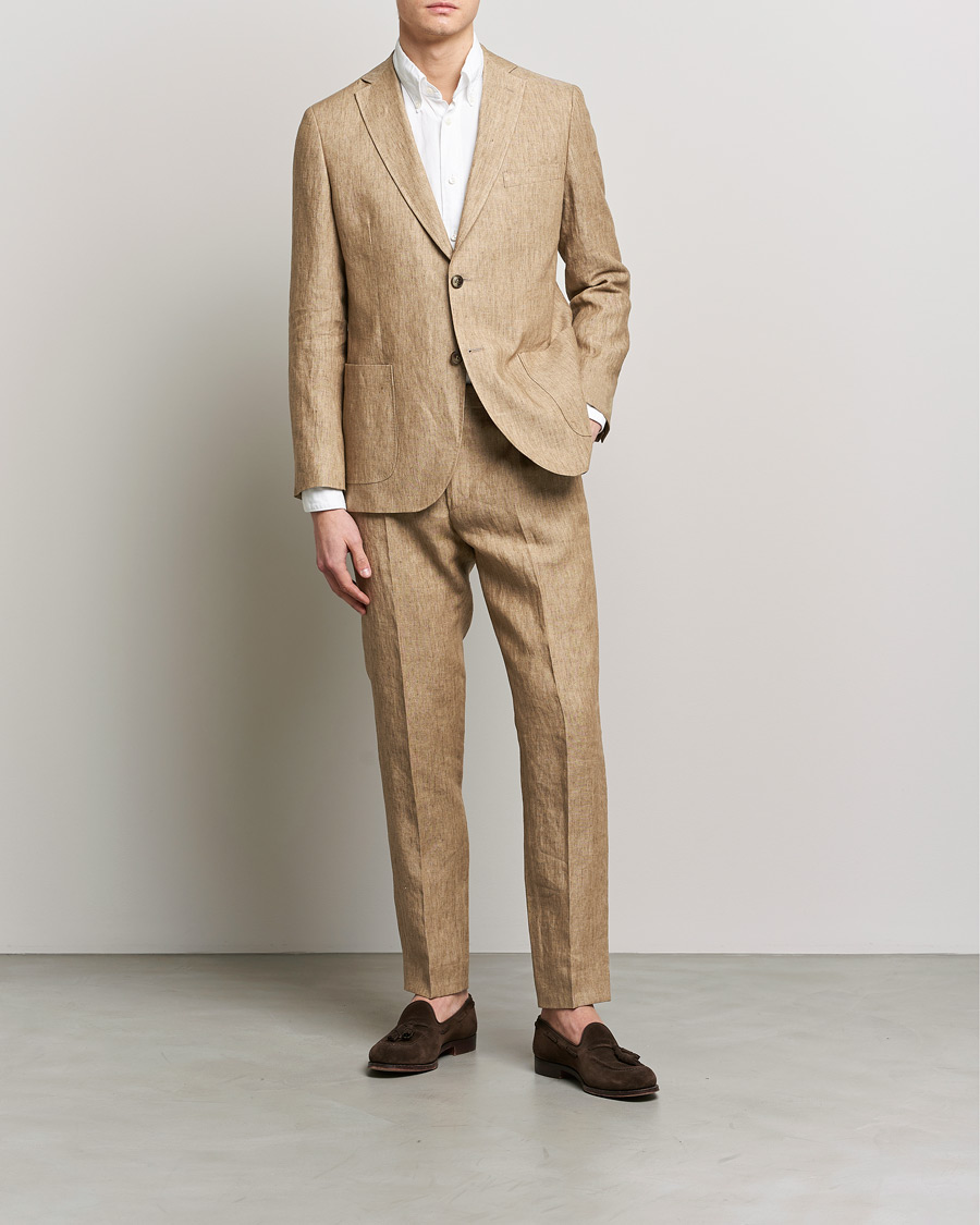 Hombres | Blazers | Morris | Archie Linen Suit Blazer Khaki