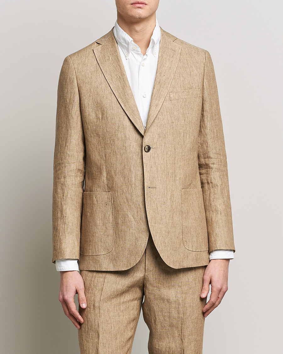 Hombres | Blazers | Morris | Archie Linen Suit Blazer Khaki