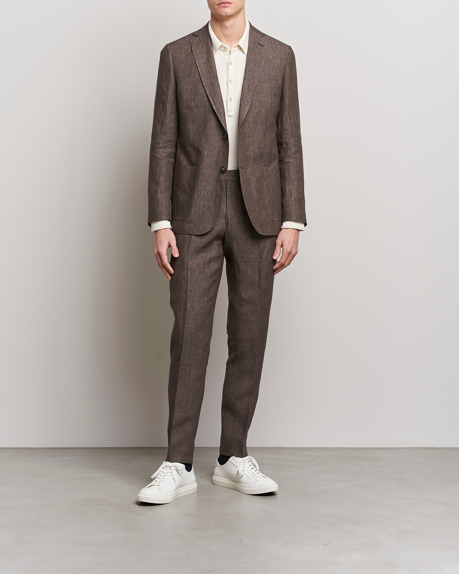 Hombres | Blazers | Morris | Archie Linen Suit Blazer Brown
