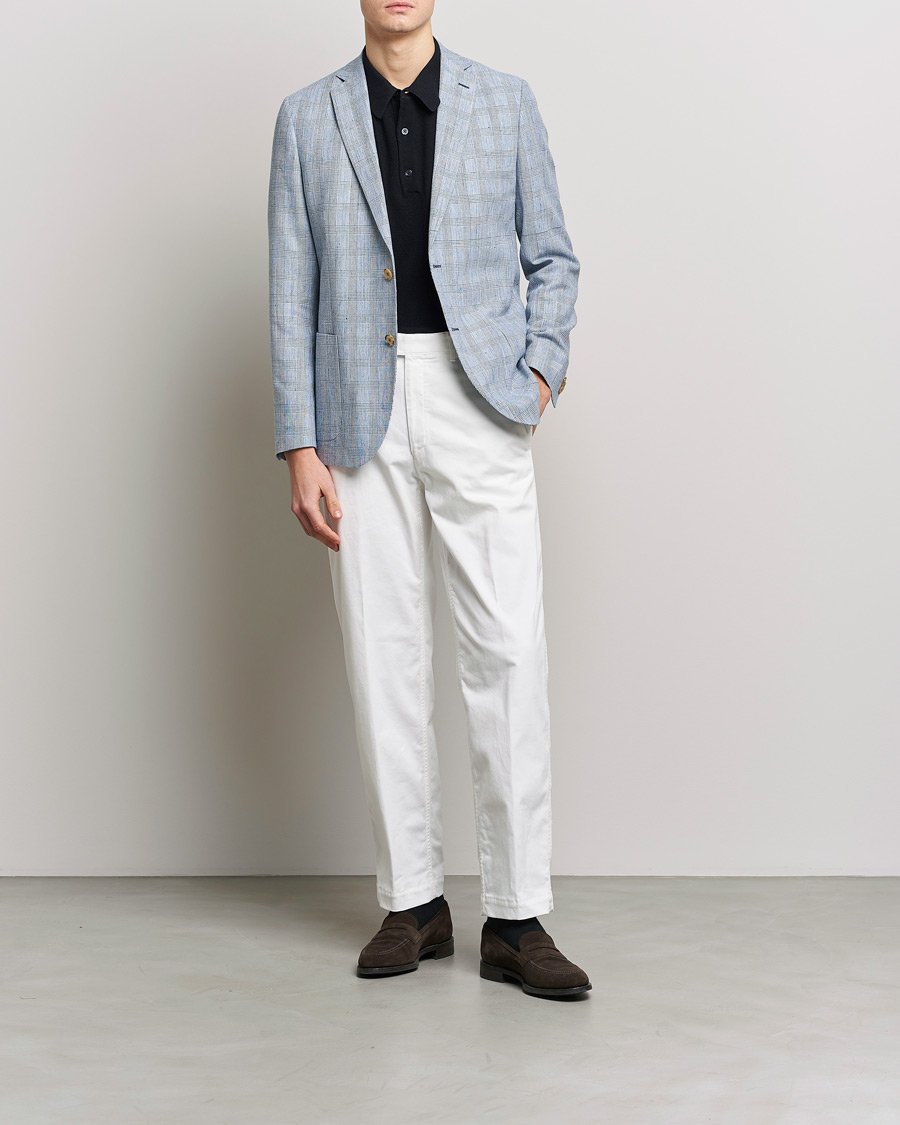 Hombres | Blazers | Morris | Archie Glencheck Cotton Blazer Blue