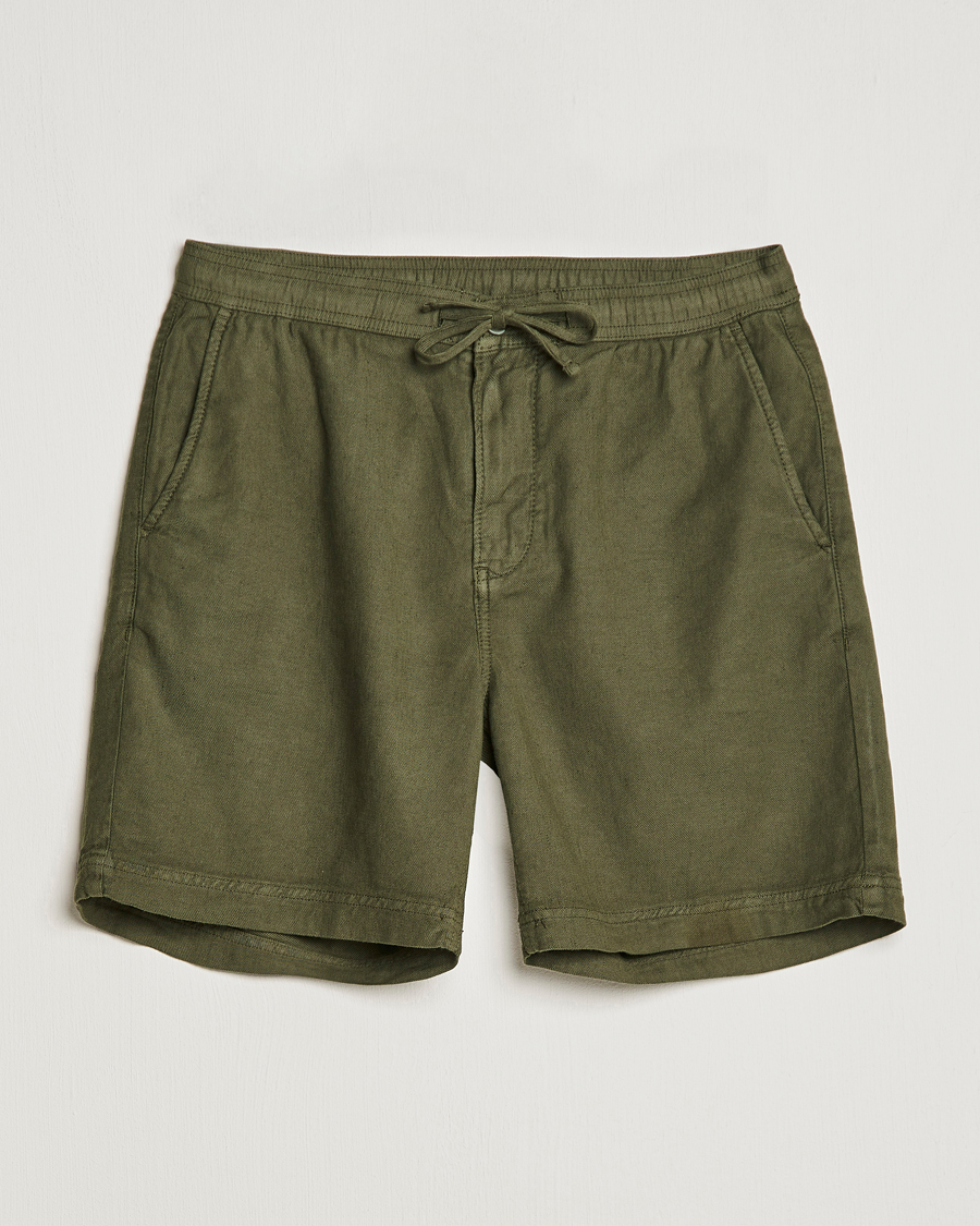 Hombres | Pantalones cortos | Morris | Fenix Linen Drawstring Shorts Olive