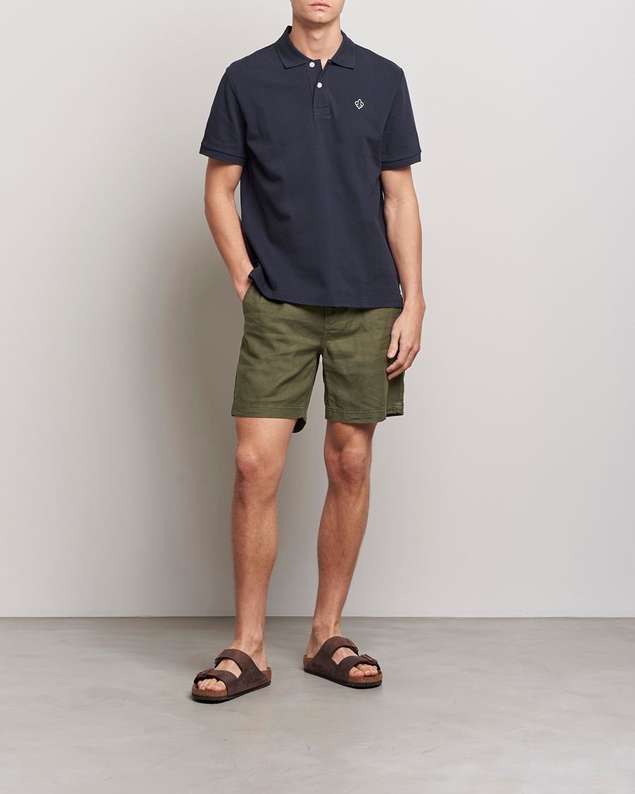 Hombres | Pantalones cortos | Morris | Fenix Linen Drawstring Shorts Olive