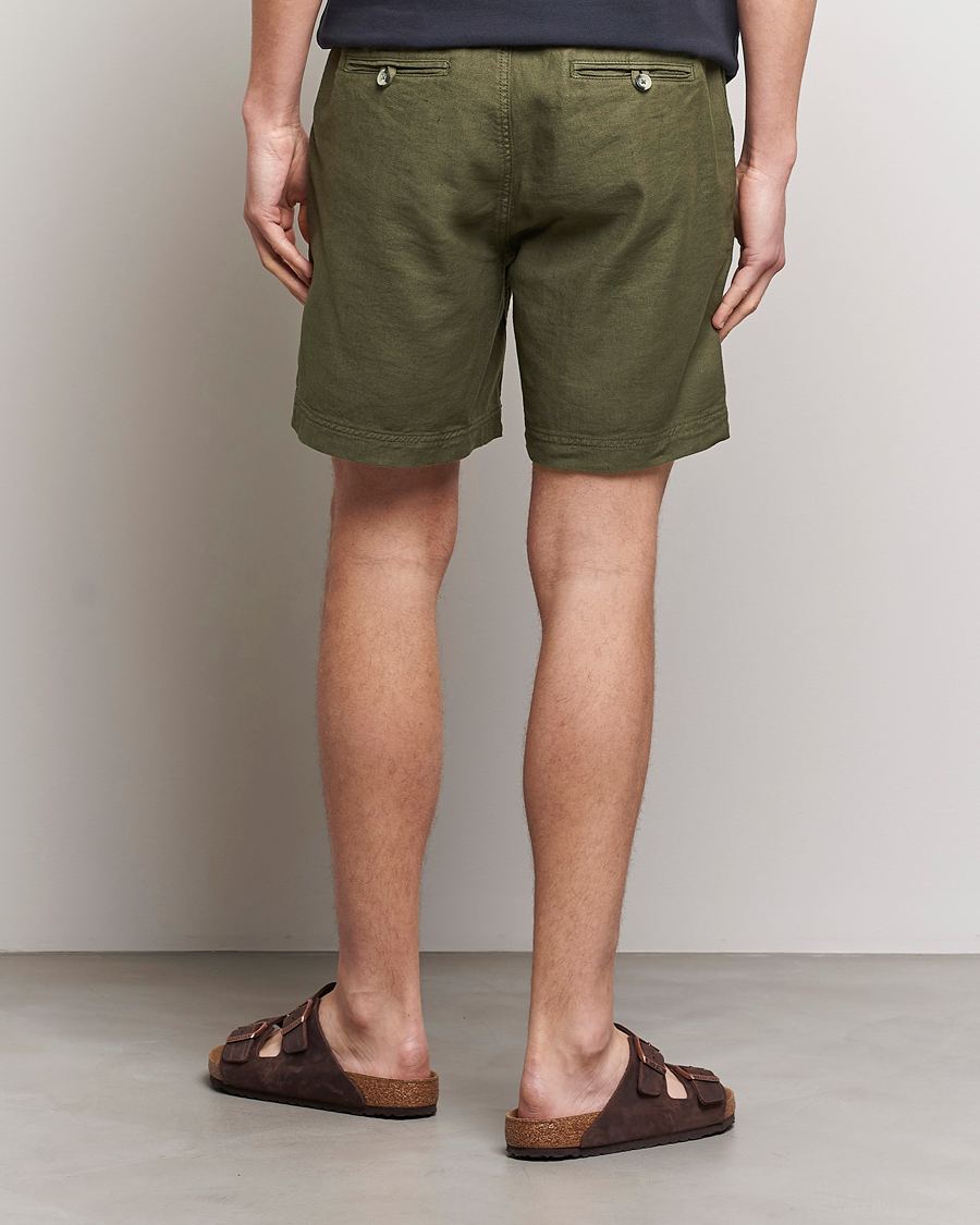 Hombres | Pantalones cortos | Morris | Fenix Linen Drawstring Shorts Olive