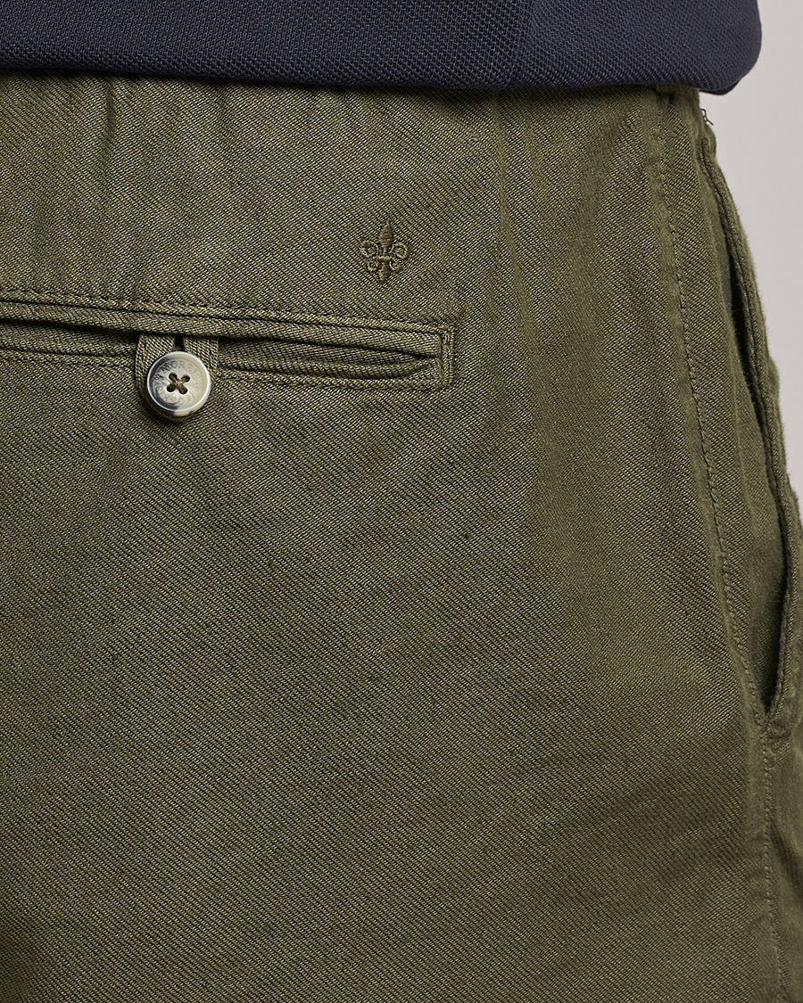 Hombres | Pantalones cortos | Morris | Fenix Linen Drawstring Shorts Olive