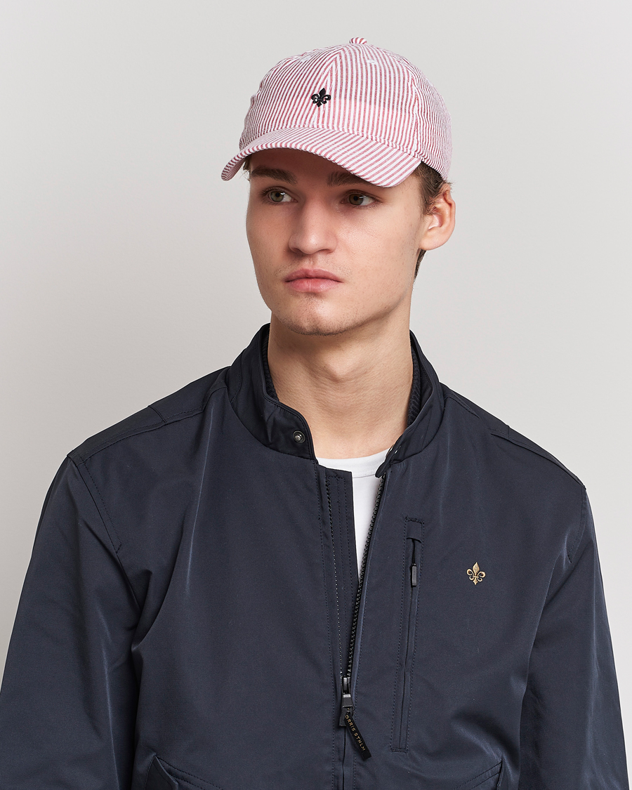 Hombres | Morris Chapman StripedCotton Cap Red/White | Morris | Chapman StripedCotton Cap Red/White