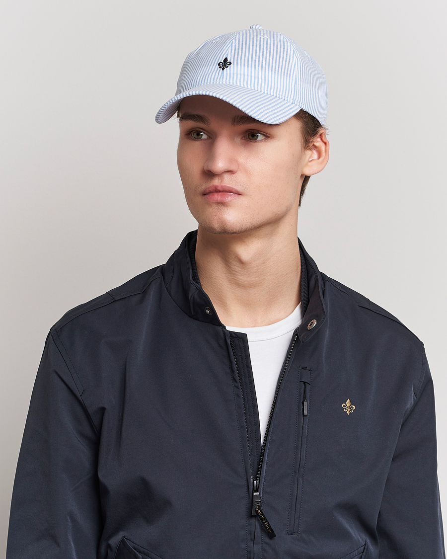 Hombres | Morris Chapman StripedCotton Cap Blue/White | Morris | Chapman StripedCotton Cap Blue/White