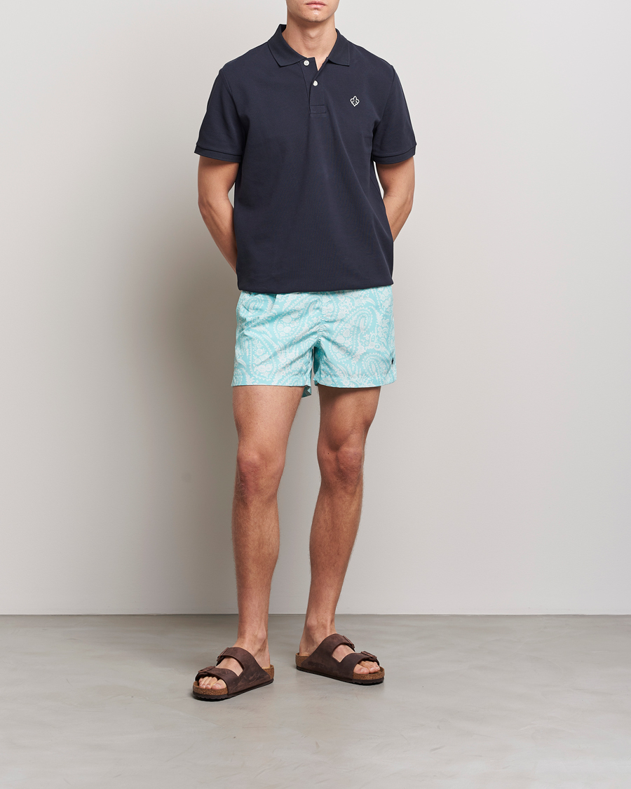 Hombres | Bañadores | Morris | Paisley Bathing Trunks Turquoise