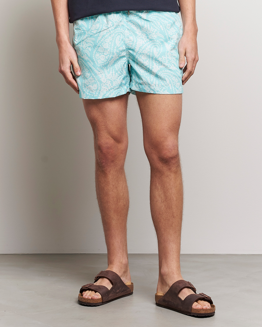 Hombres | Bañadores | Morris | Paisley Bathing Trunks Turquoise