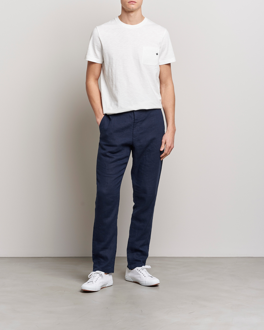 Hombres | Camisetas | Morris | Lily Slub Pocket Crew Neck Tee White