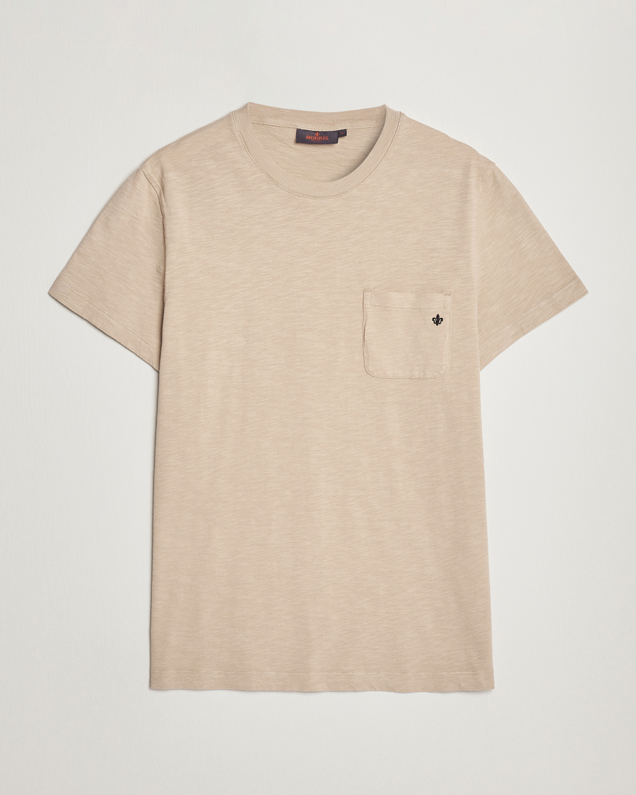 Hombres | Camisetas | Morris | Lily Slub Pocket Crew Neck Tee Beige