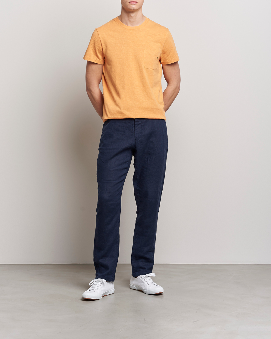 Hombres | Camisetas | Morris | Lily Slub Pocket Crew Neck Tee Orange