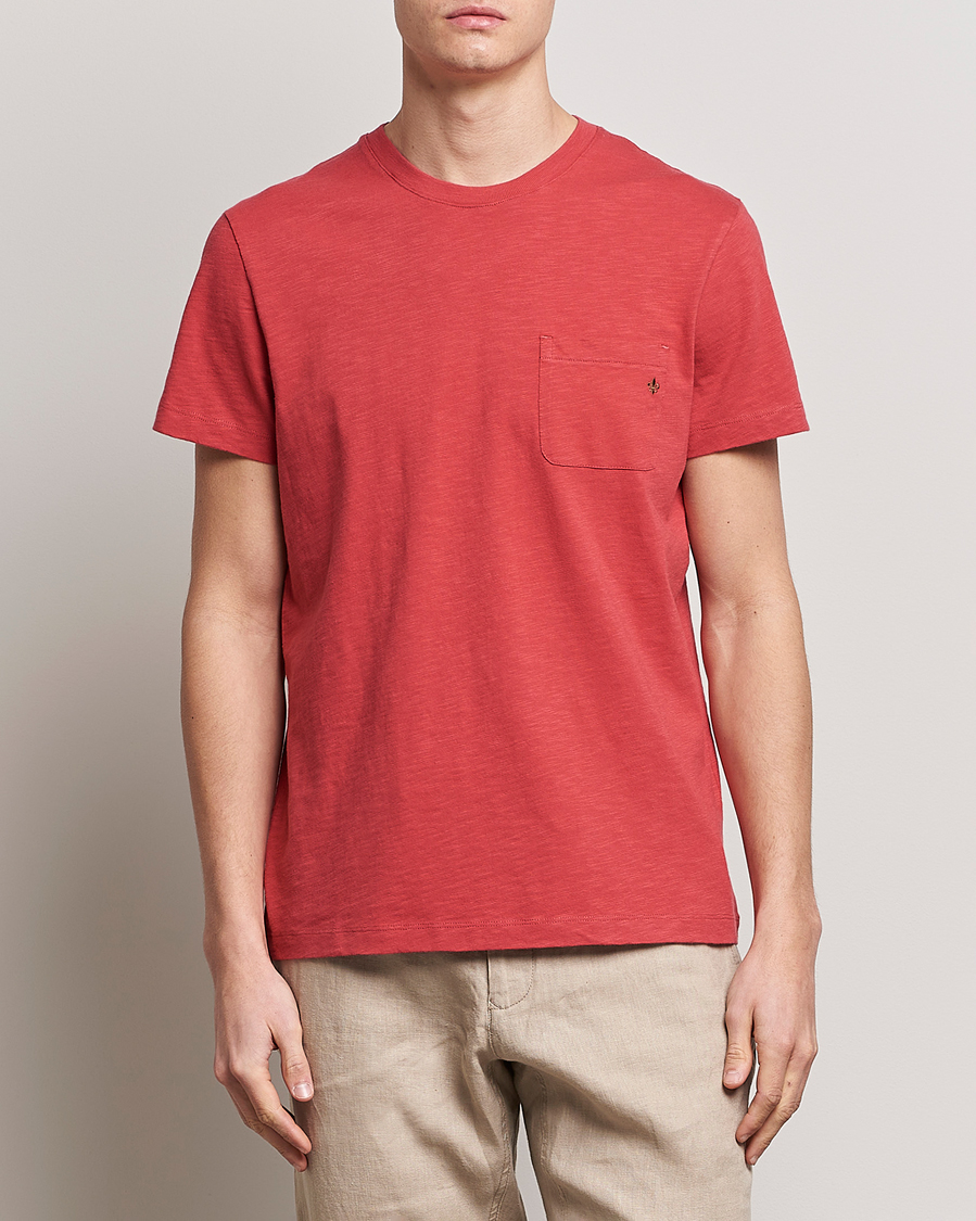 Hombres | Camisetas | Morris | Lily Slub Pocket Crew Neck Tee Red