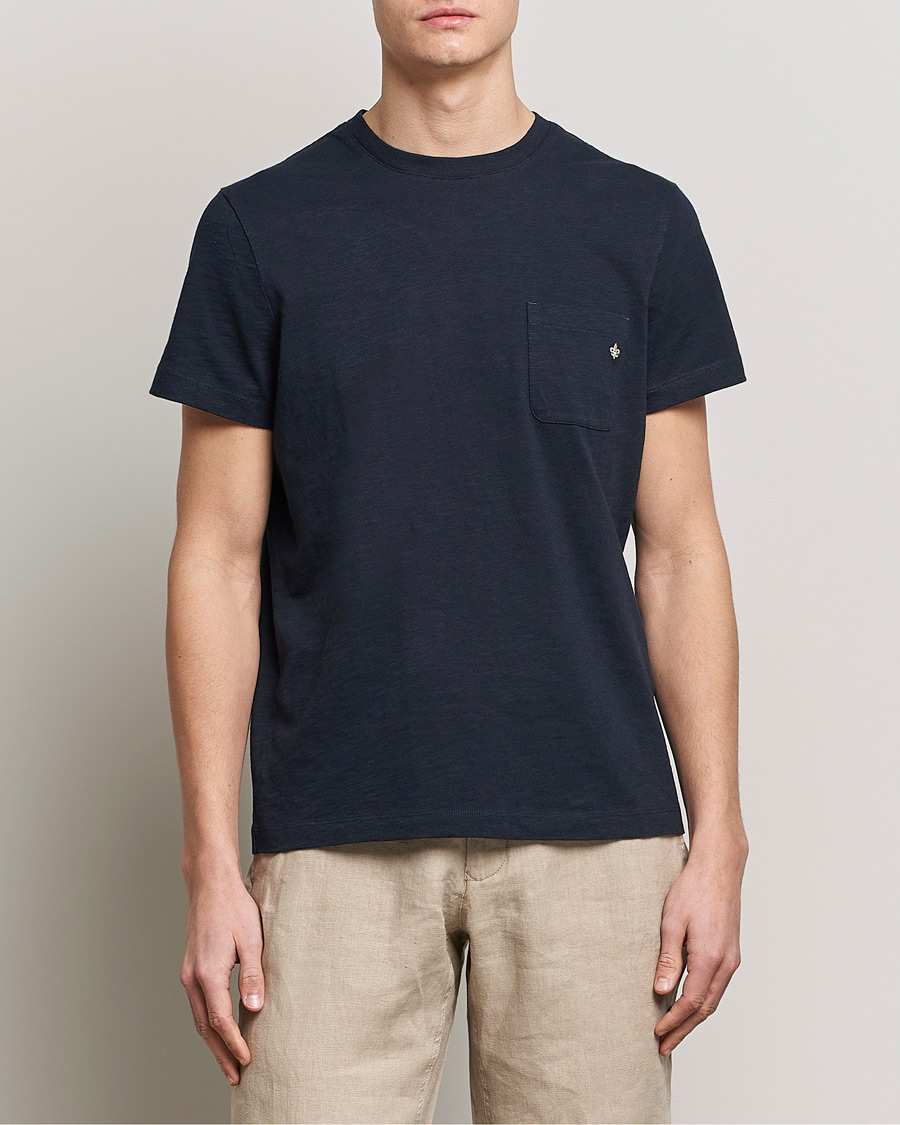 Hombres | Camisetas | Morris | Lily Slub Pocket Crew Neck Tee Navy