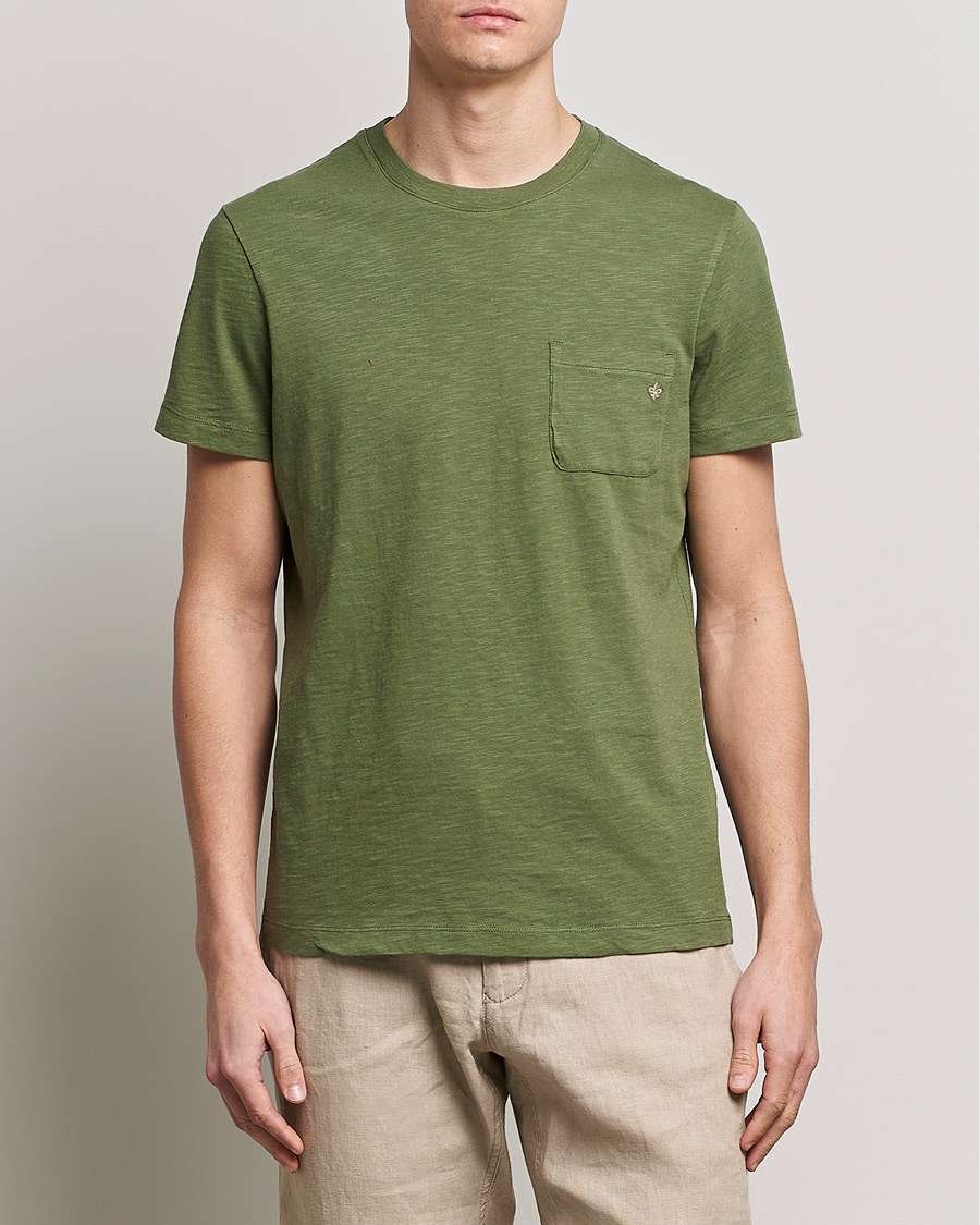 Hombres | Camisetas | Morris | Lily Slub Pocket Crew Neck Tee Olive