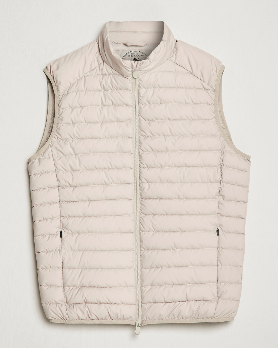 Hombres | Chalecos | Save The Duck | Leonard Lightweight Matt Padded Vest Rainy Beige