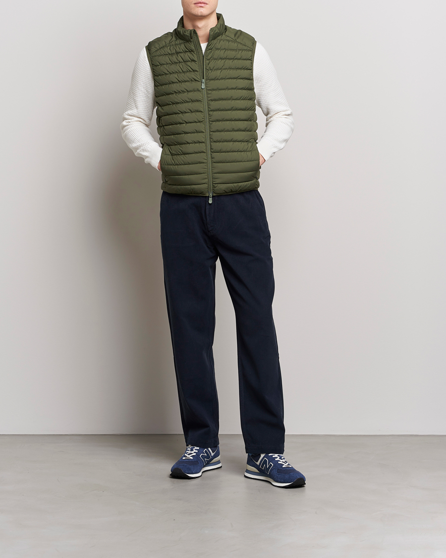 Hombres | Chalecos | Save The Duck | Leonard Lightweight Matt Padded Vest Dusty Olive