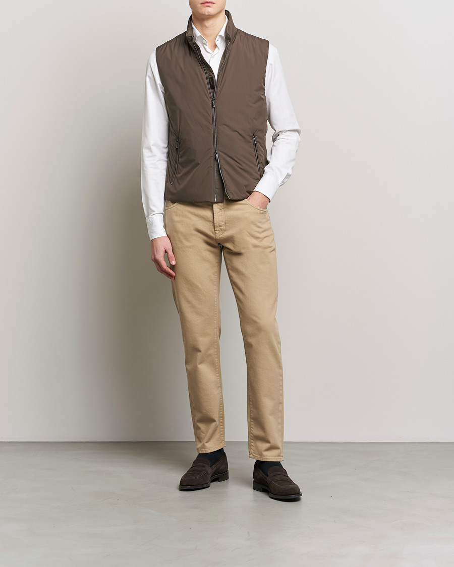 Hombres | Chalecos | MooRER | Senio Padded Vest Brown