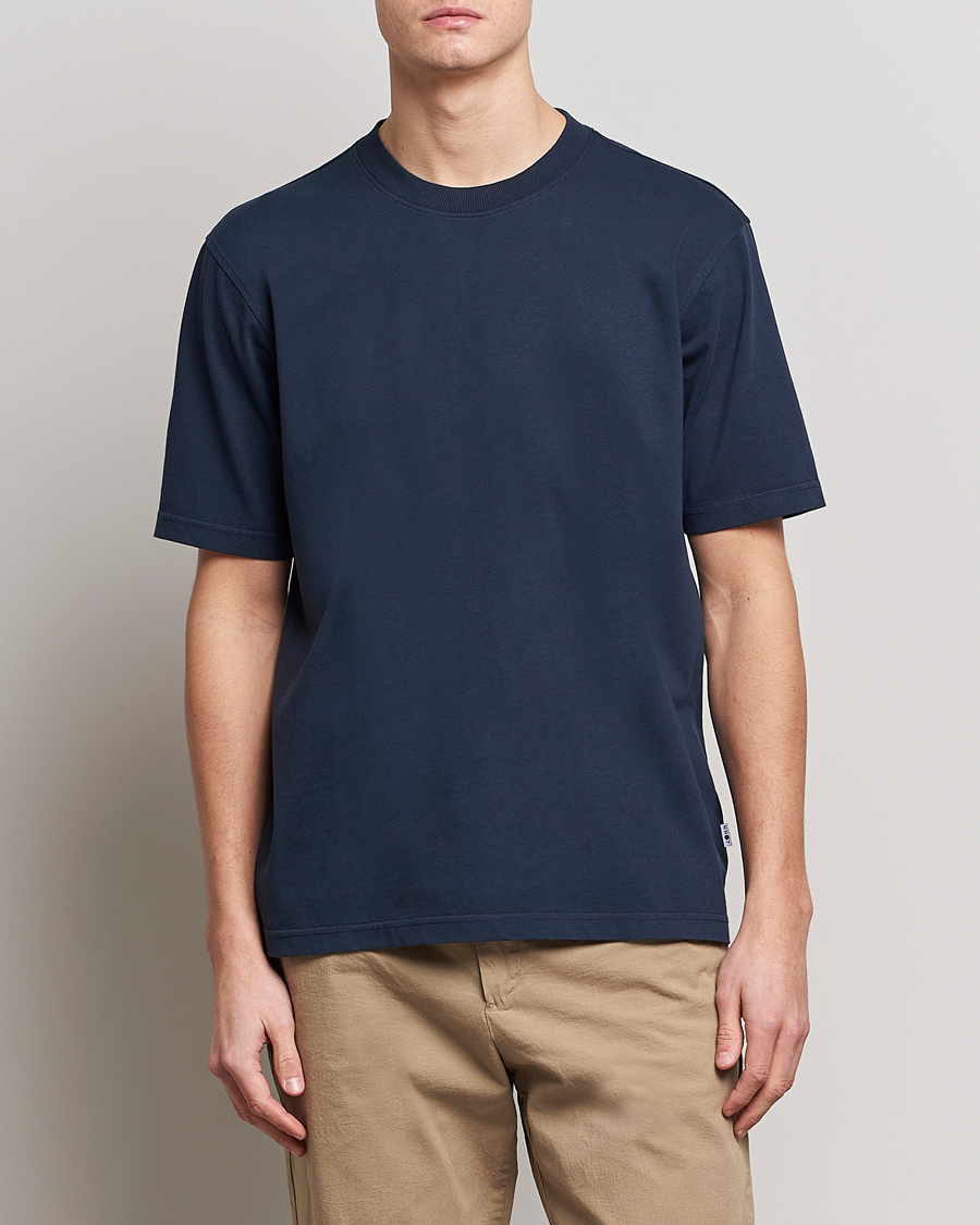 Hombres | Camisetas | NN07 | Adam Pima Crew Neck T-Shirt Navy Blue