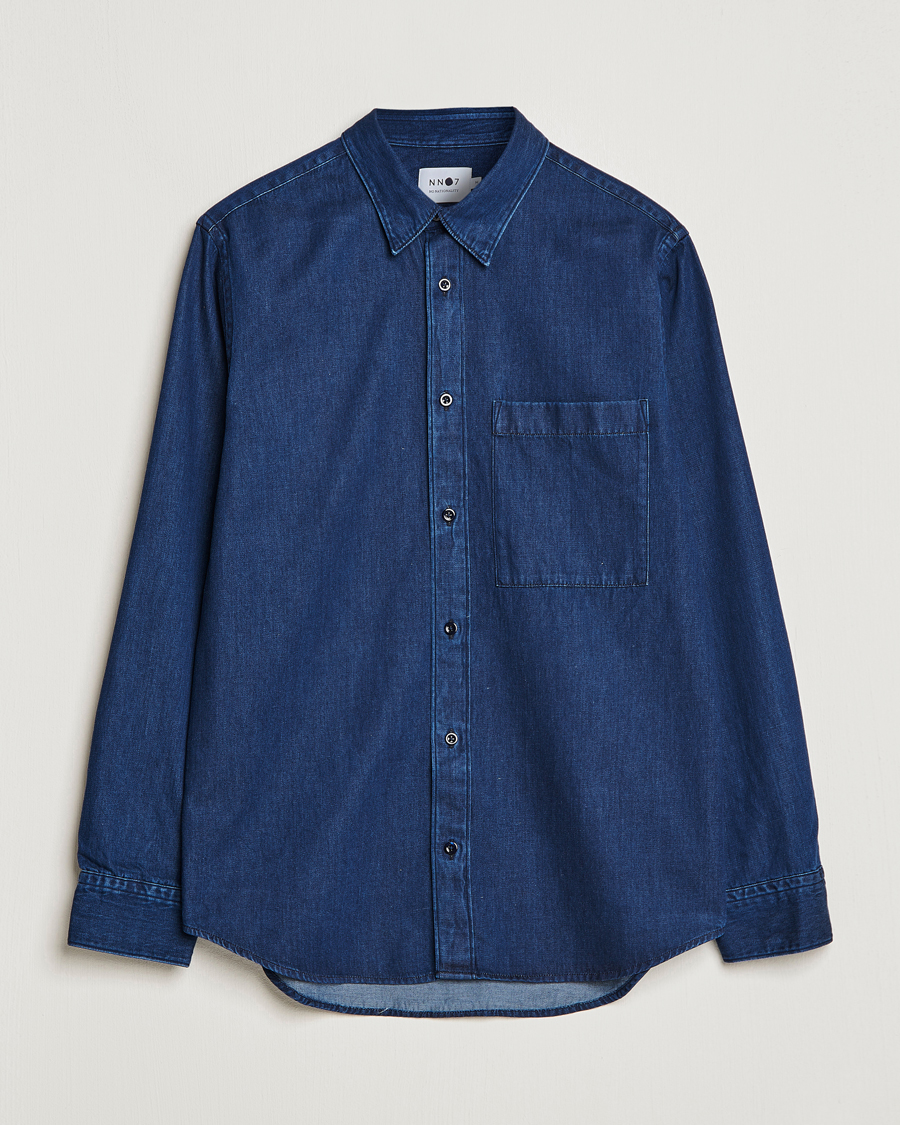 Hombres | Camisas | NN07 | Cohen Tencel Denim Shirt Dark Indigo
