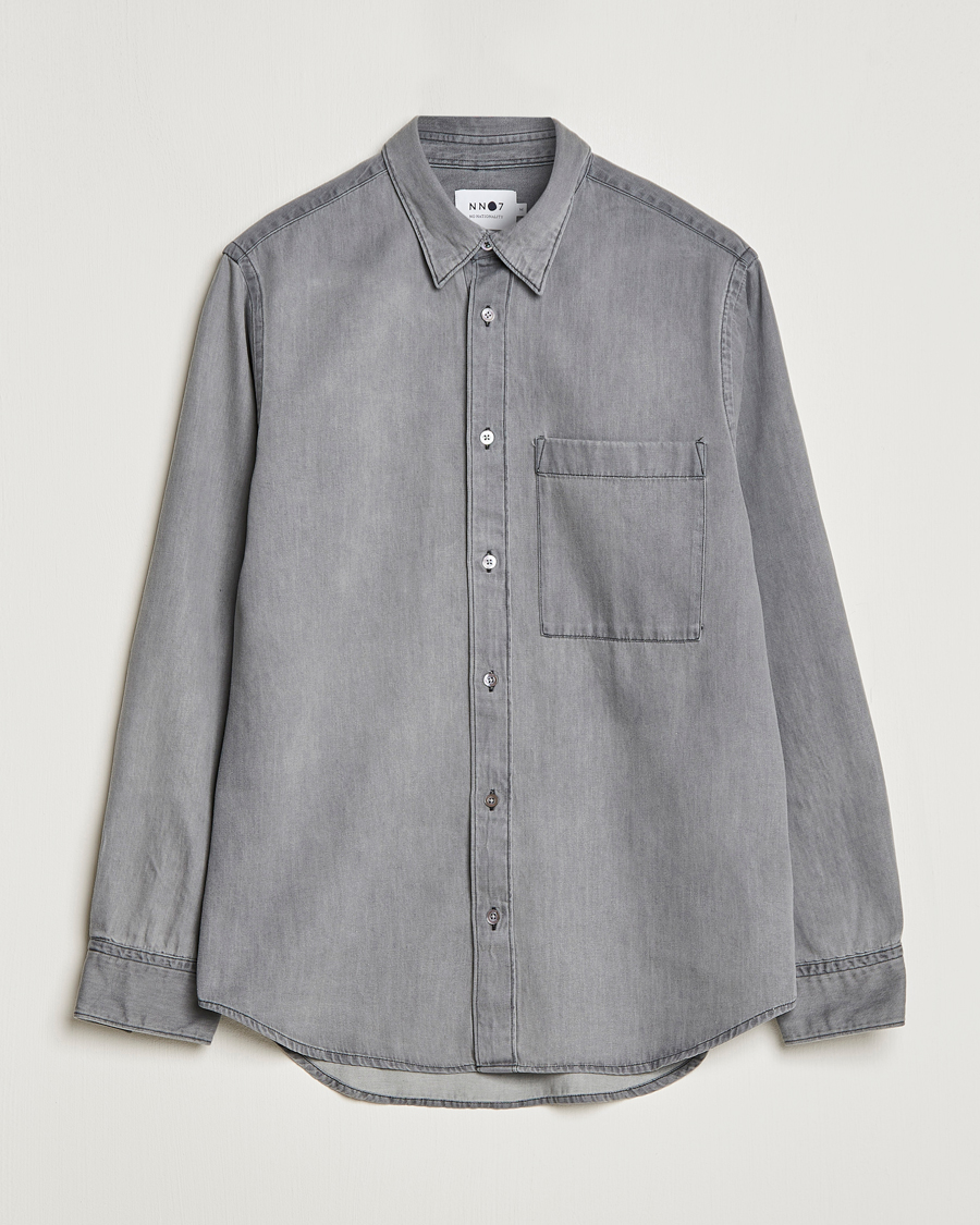 Hombres | Camisas | NN07 | Cohen Tencel Denim Shirt Grey Denim
