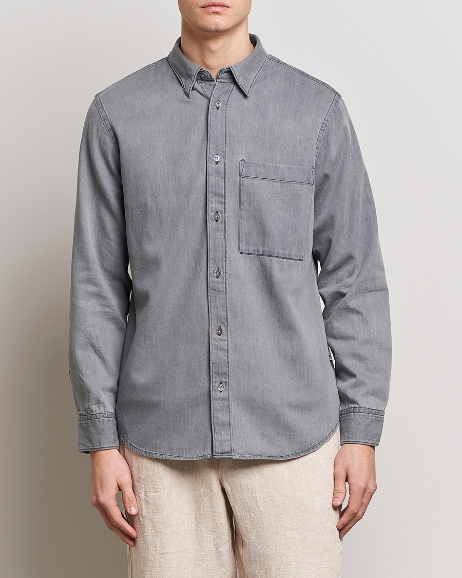 Hombres | Camisas | NN07 | Cohen Tencel Denim Shirt Grey Denim