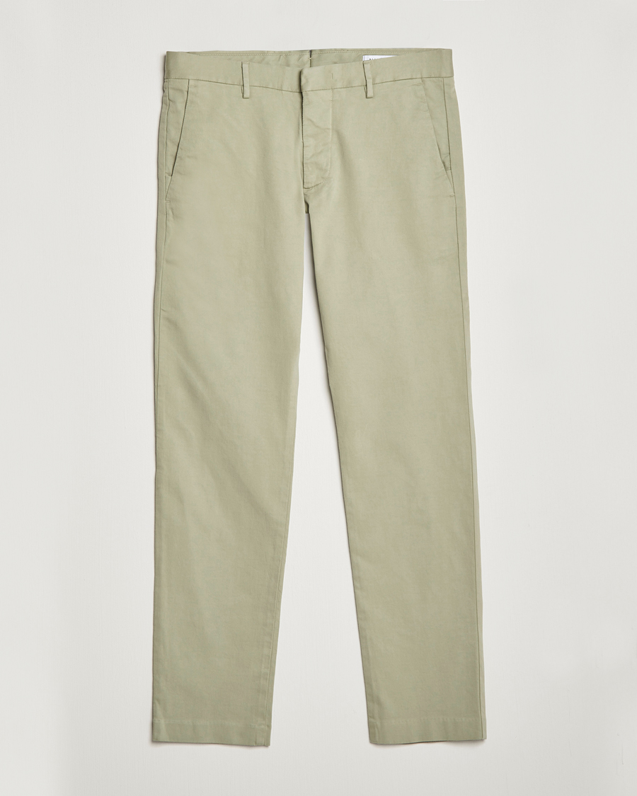 Hombres | Pantalones | NN07 | Theo Regular Fit Stretch Chinos Oil Green
