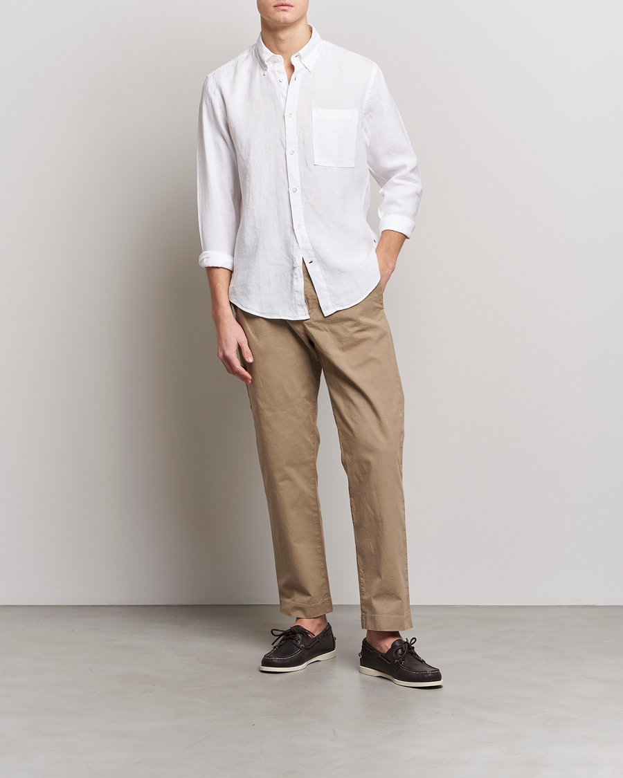 Hombres | Camisas | NN07 | Arne Linen Shirt White