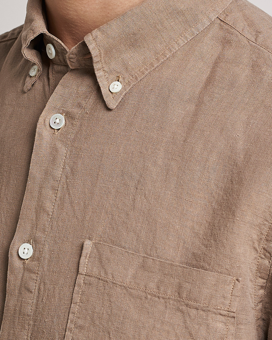 Hombres | Camisas | NN07 | Arne Linen Shirt Greige