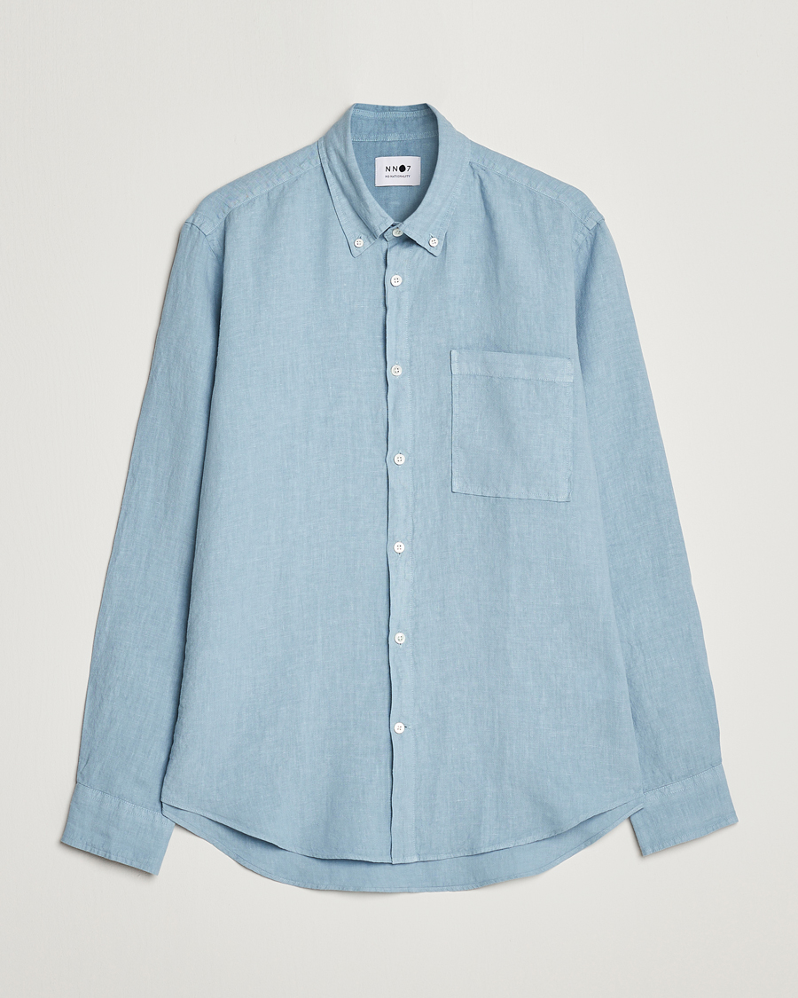 Hombres | Camisas | NN07 | Arne Linen Shirt Ashley Blue