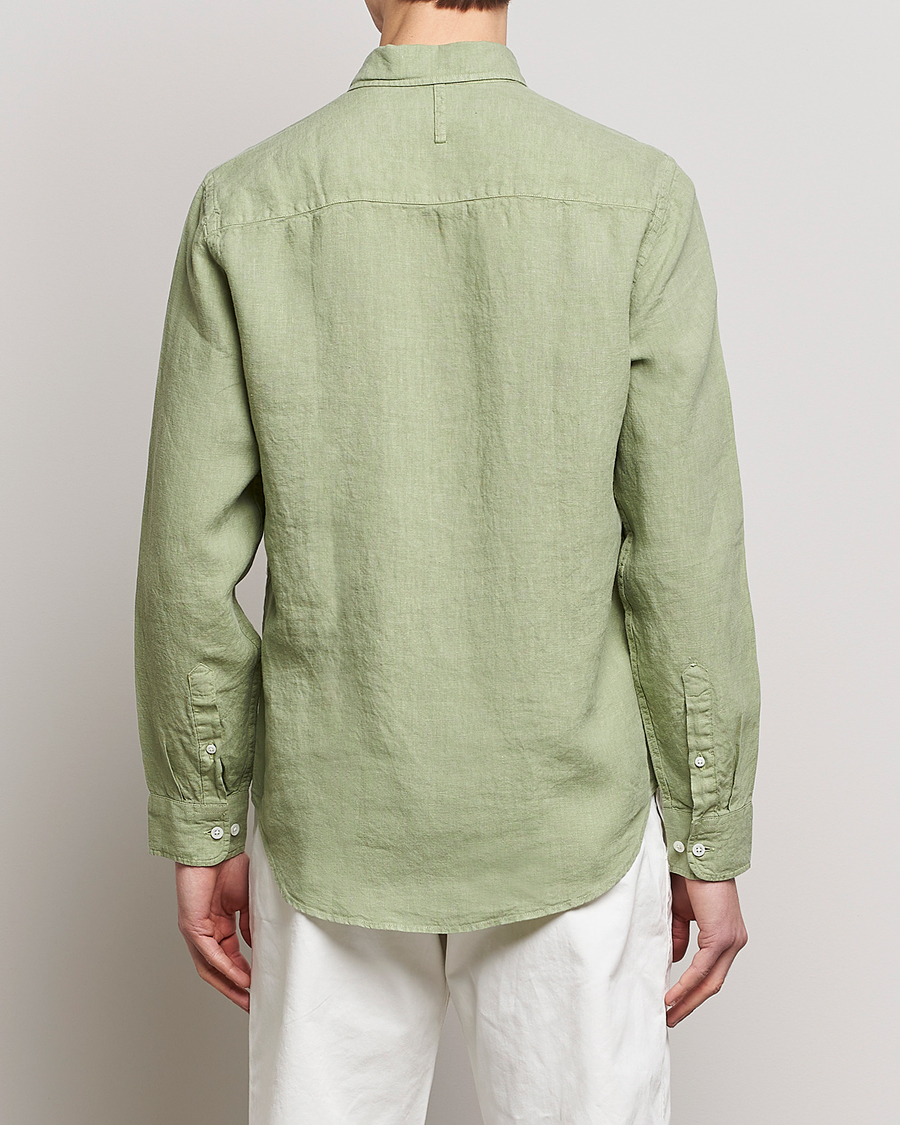 Hombres | Camisas | NN07 | Arne Linen Shirt Pale Green