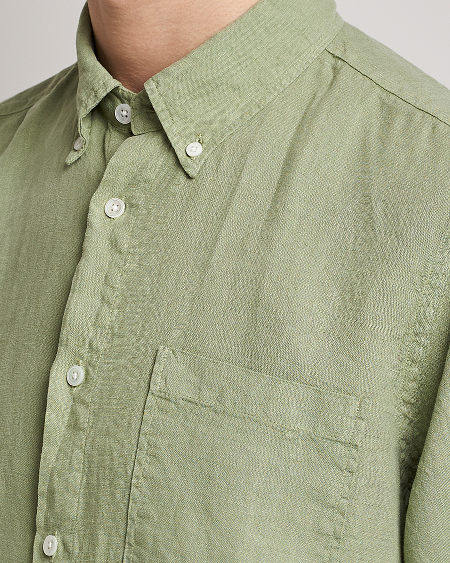 Hombres | Camisas | NN07 | Arne Linen Shirt Pale Green