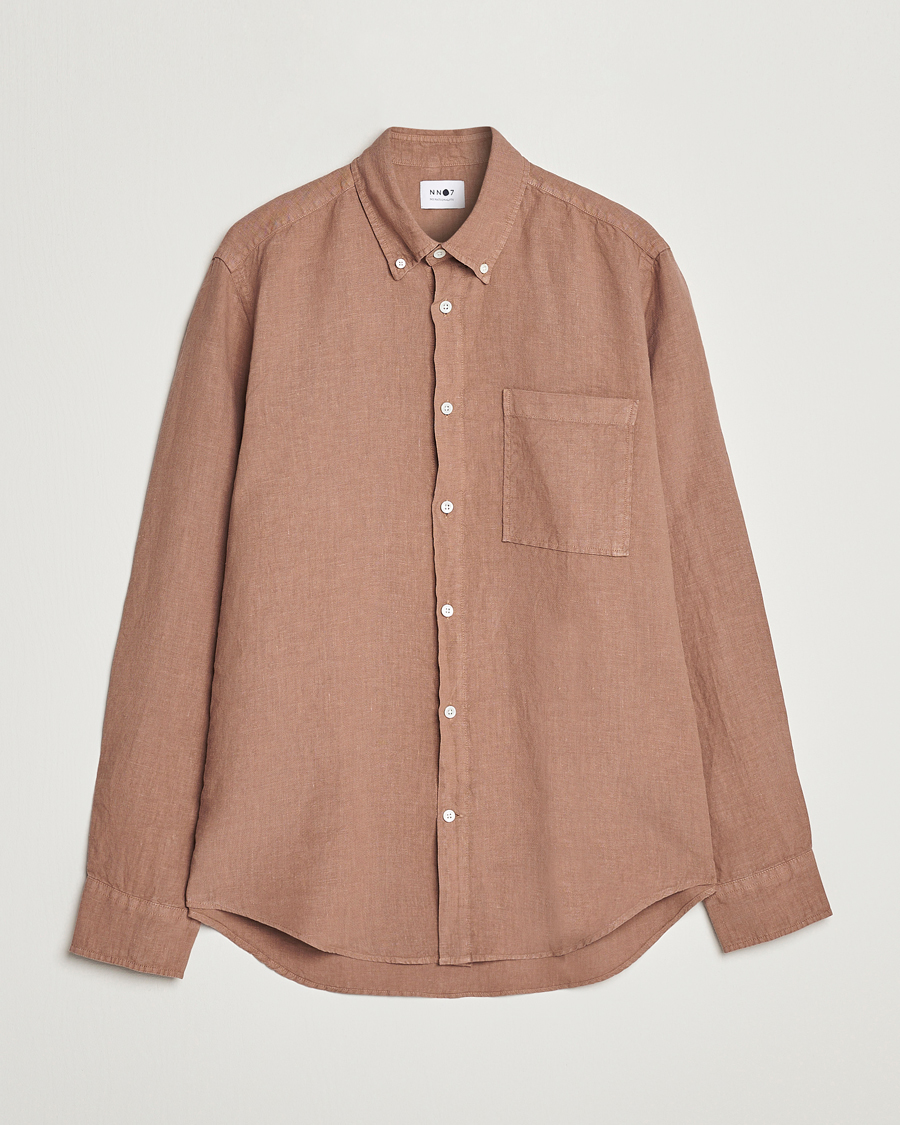 Hombres | Camisas | NN07 | Arne Linen Shirt Nougat