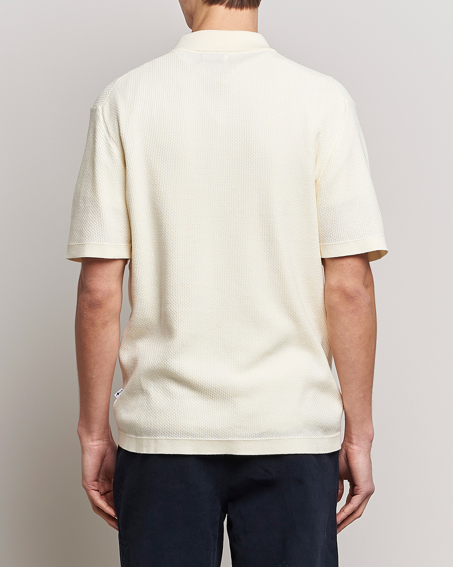 Hombres | Polos | NN07 | Hansie Structured Zip Polo Ecru