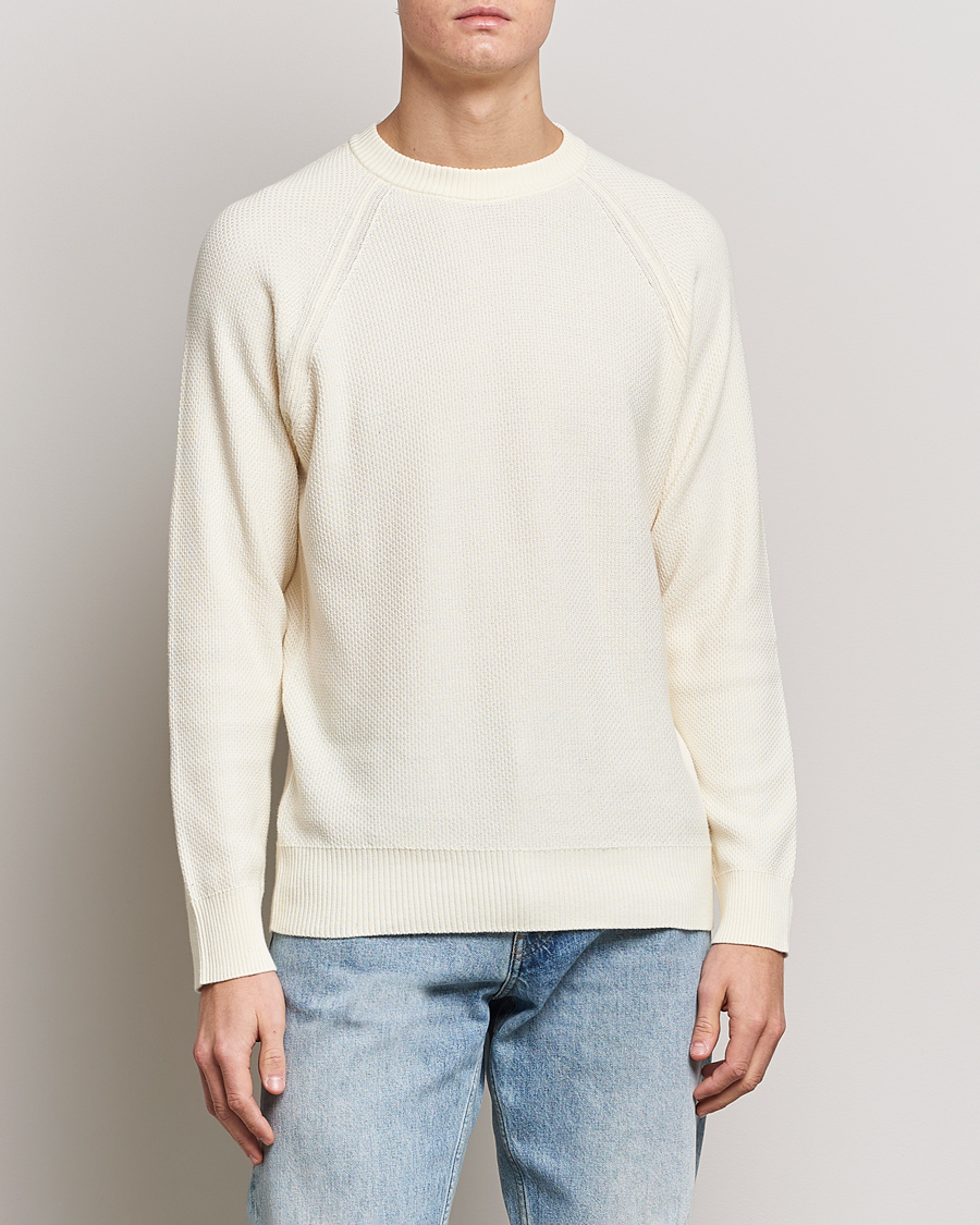 Hombres | Jerséis y prendas de punto | NN07 | Brandon Cotton Knitted Sweater Ecru