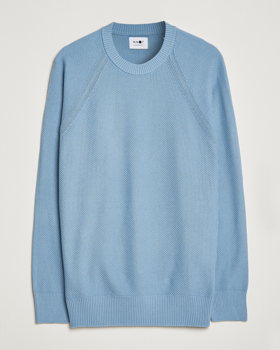 Hombres | Jerséis y prendas de punto | NN07 | Brandon Cotton Knitted Sweater Ashley Blue