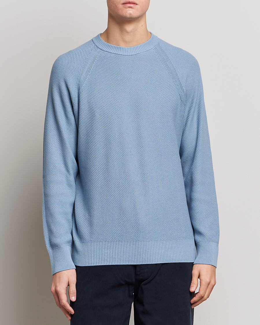 Hombres | Jerséis y prendas de punto | NN07 | Brandon Cotton Knitted Sweater Ashley Blue