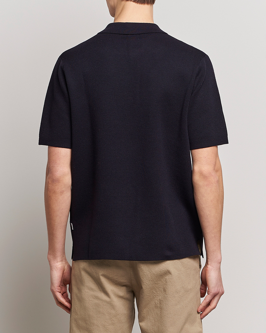 Hombres | Polos | NN07 | Harald Knitted Polo Navy Blue