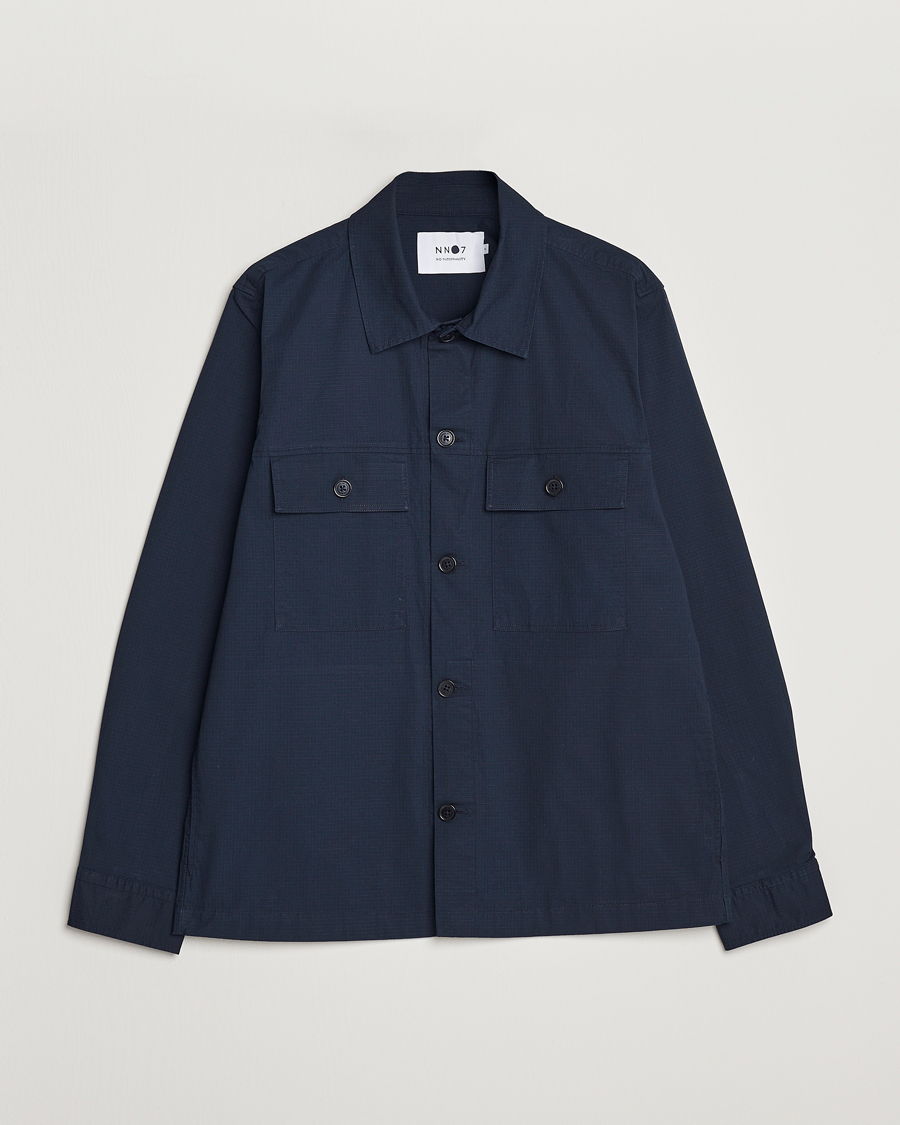 Hombres | Camisas | NN07 | Wilas Ripstop Overshirt Navy Blue