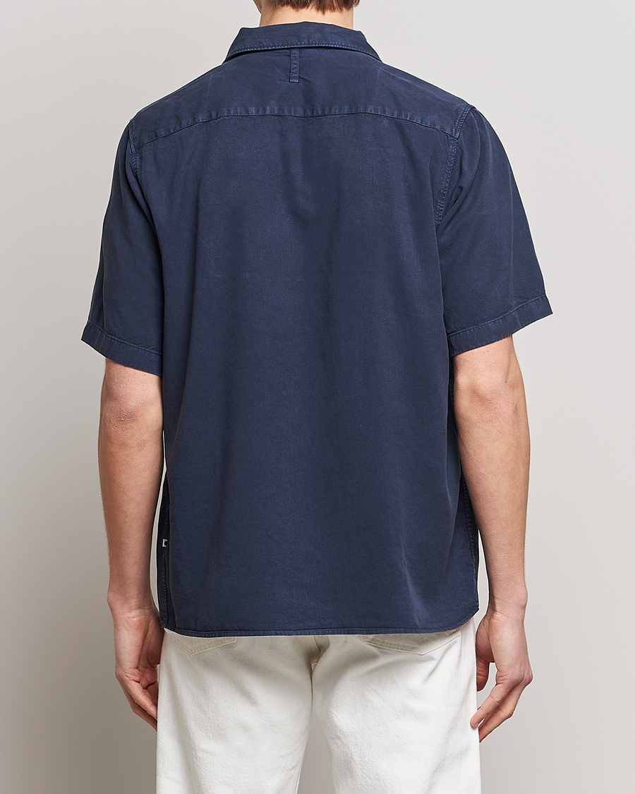 Hombres | Camisas | NN07 | Julio Tencel Resort Collar Shirt Sargasso Sea