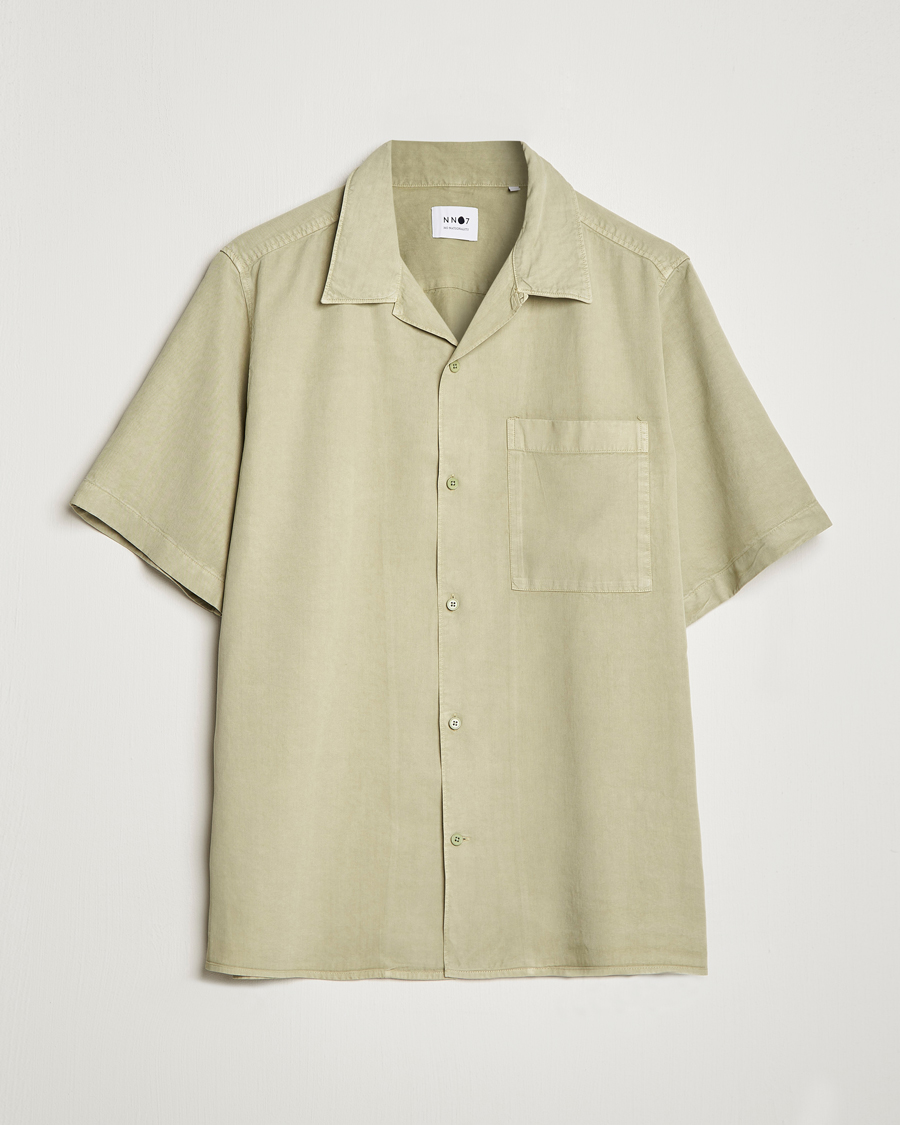 Hombres | Camisas | NN07 | Julio Tencel Resort Collar Shirt Pale Green