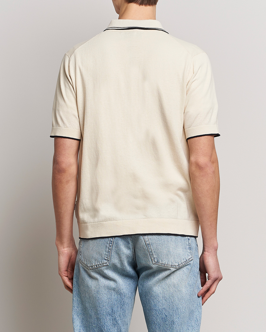 Hombres | Camisas | NN07 | Nolan Knitted Short Sleeve Shirt Ecru