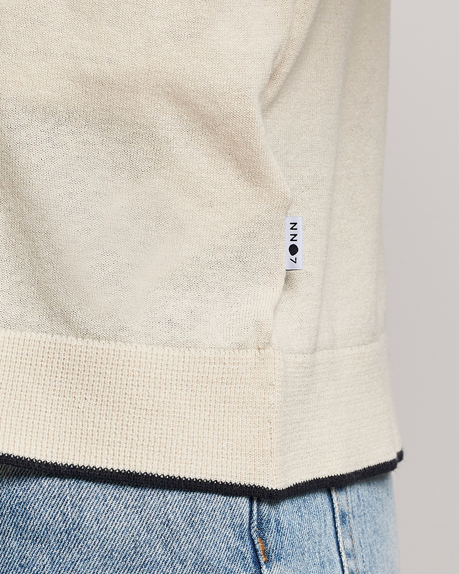 Hombres | Camisas | NN07 | Nolan Knitted Short Sleeve Shirt Ecru