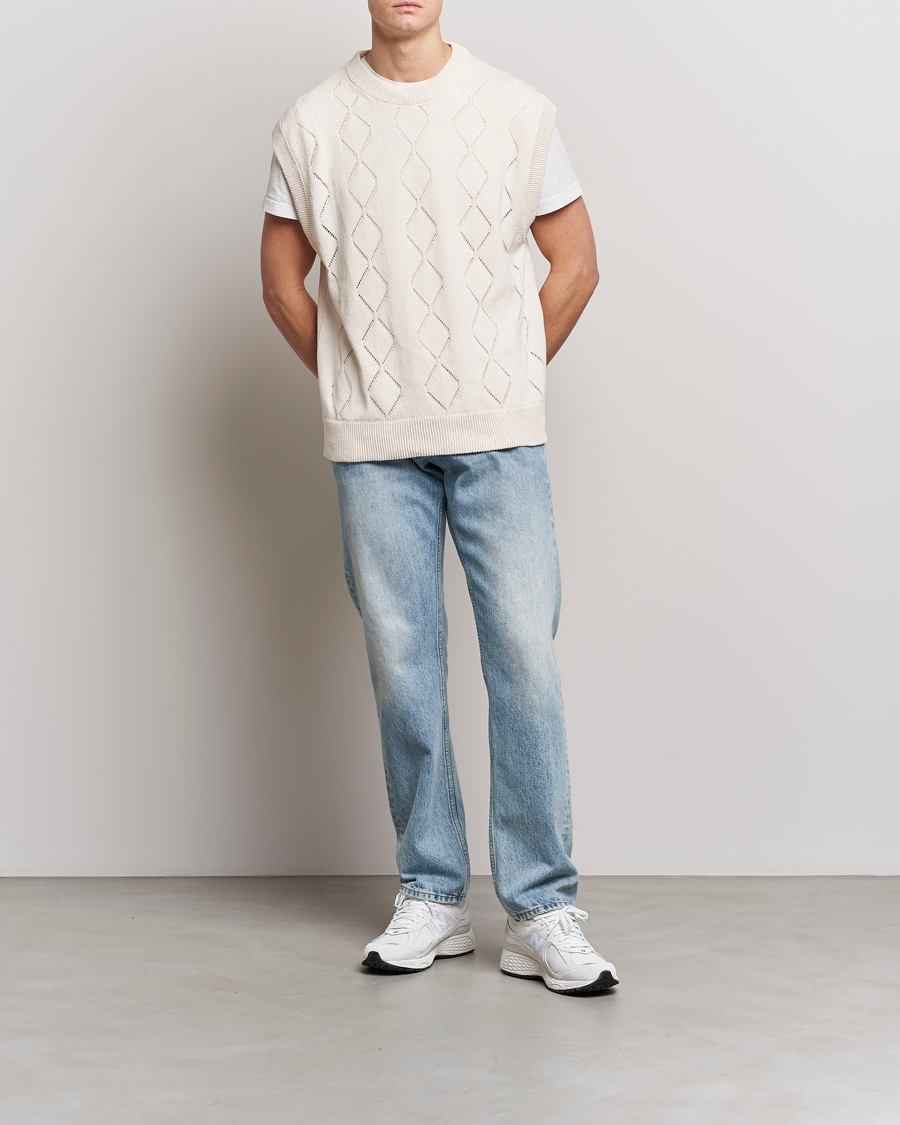 Hombres | Jerséis y prendas de punto | NN07 | Crew Neck Vest Ecru