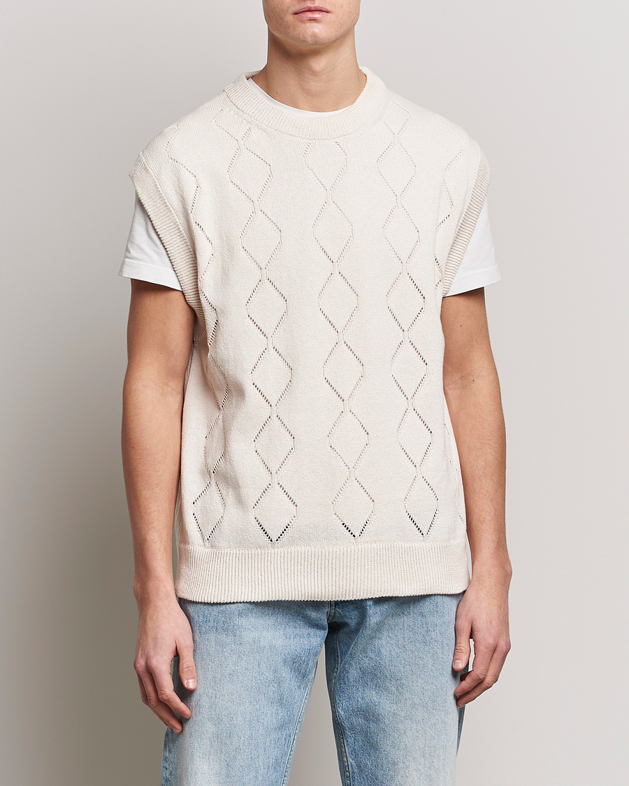 Hombres | Jerséis y prendas de punto | NN07 | Crew Neck Vest Ecru