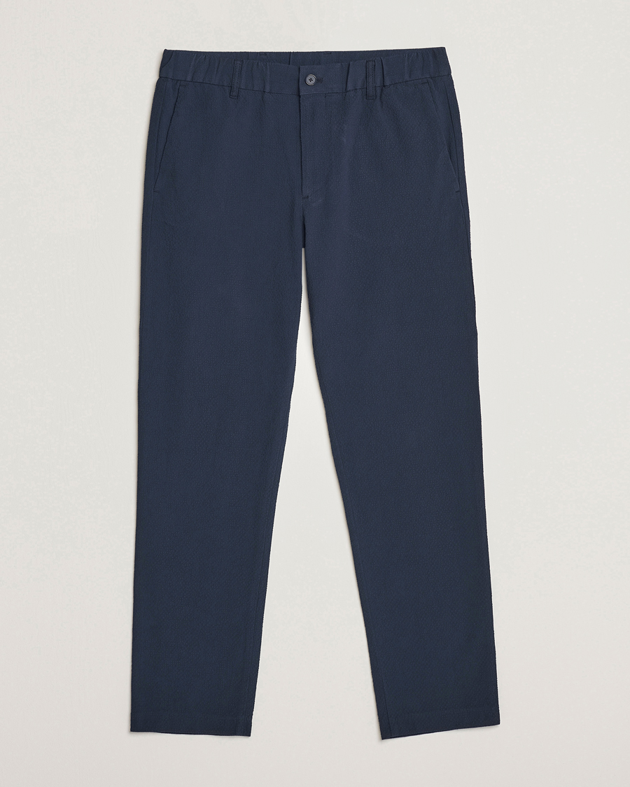 Hombres | Pantalones | NN07 | Theodore Seersucker Pants Navy Blue