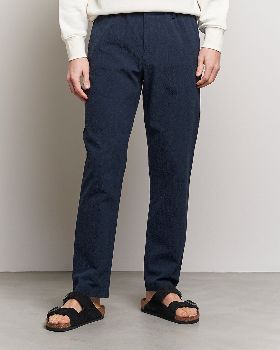 Hombres | Pantalones | NN07 | Theodore Seersucker Pants Navy Blue