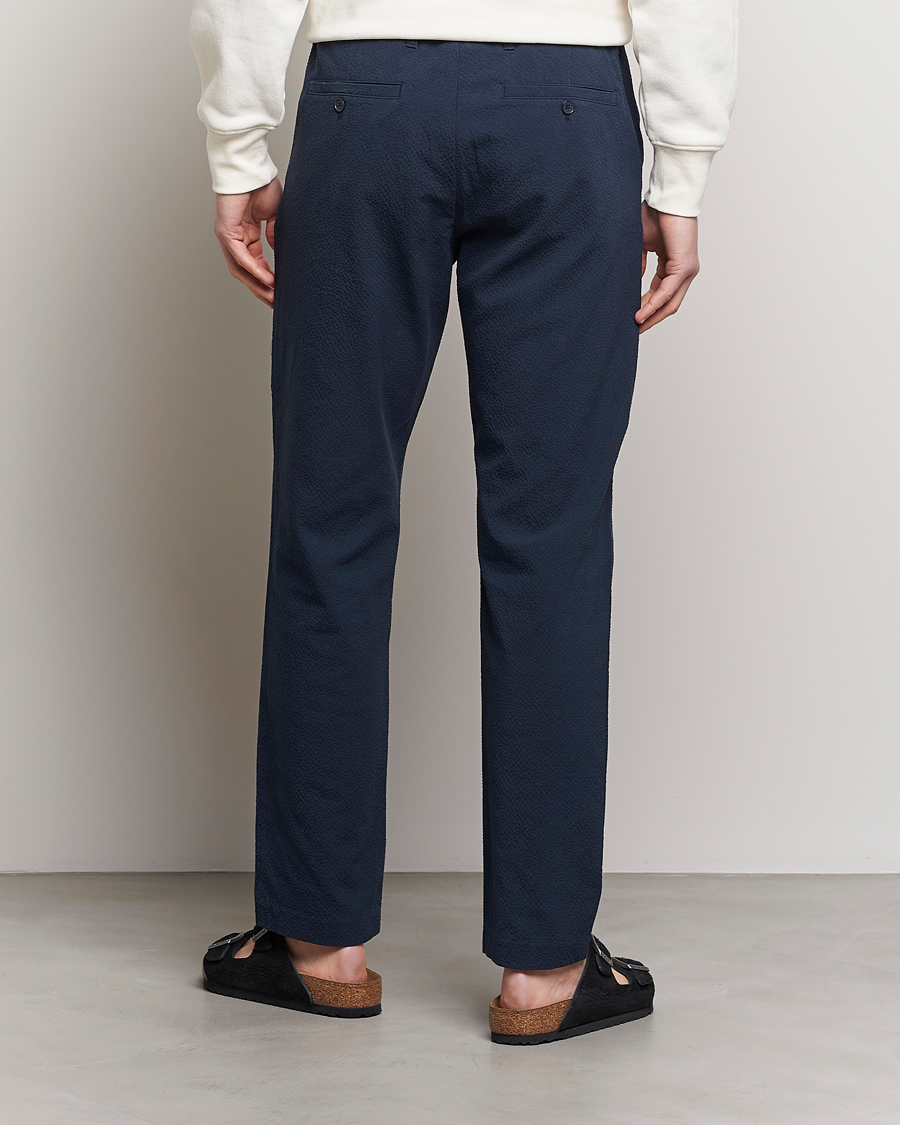 Hombres | Pantalones | NN07 | Theodore Seersucker Pants Navy Blue