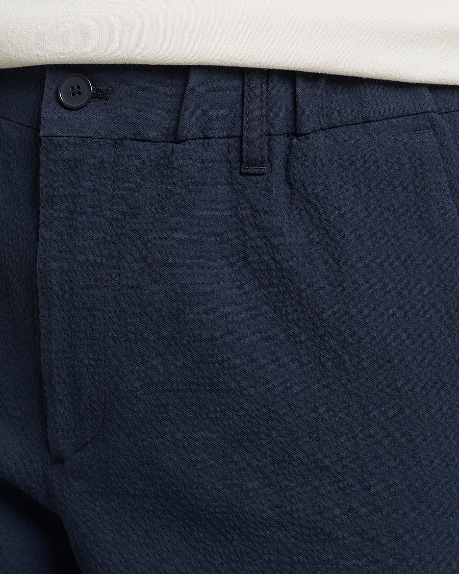 Hombres | Pantalones | NN07 | Theodore Seersucker Pants Navy Blue
