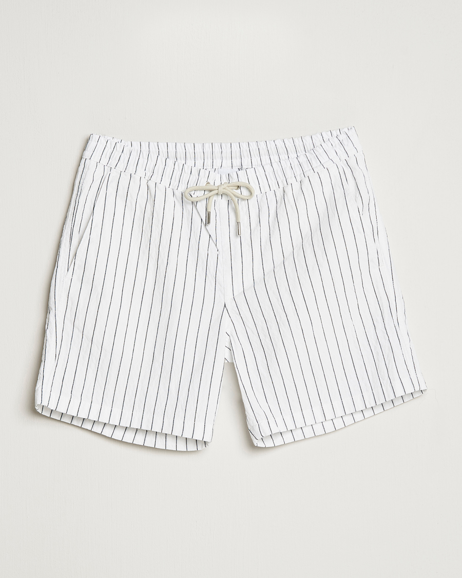 Hombres | Pantalones cortos | NN07 | Gregor Creppe Drawstring Shorts Black/White